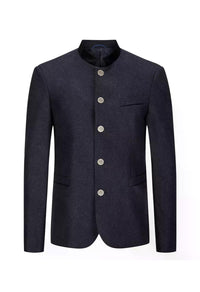 Herren Janker in Dunkelblau mit Stehkragen