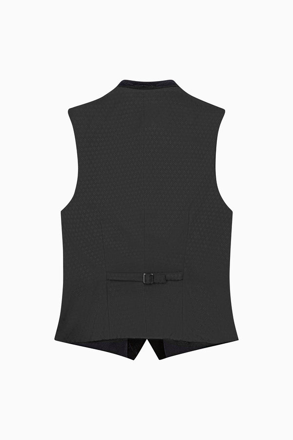 Gottseidank Lodenweste in Dunkelblau mit Stehkragen