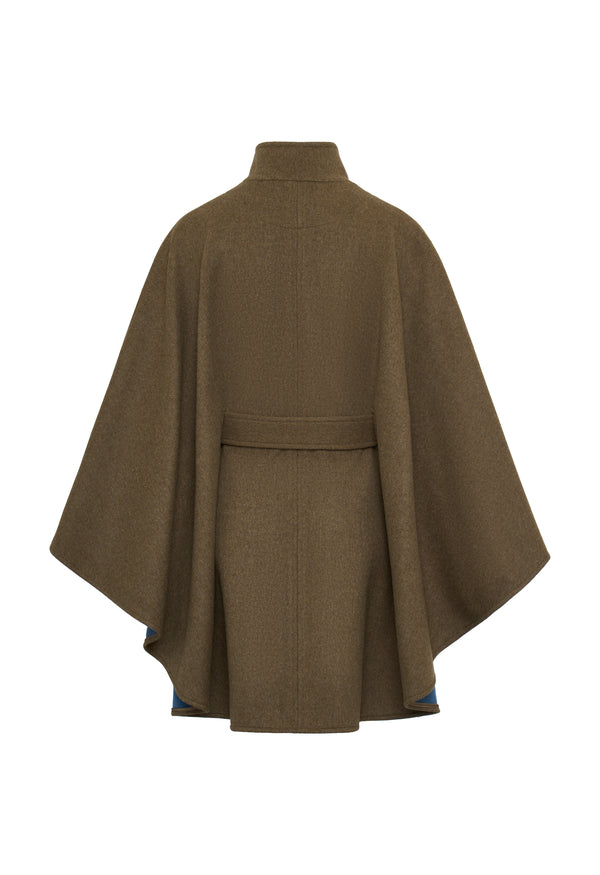 Charlotte Lodencape Braun/Blau