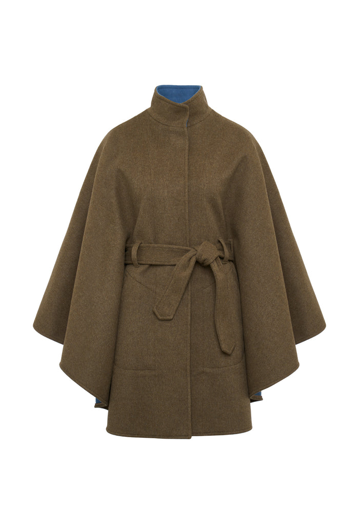 Charlotte Lodencape Braun/Blau