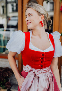 Dirndl Fanny aus rotem Samt