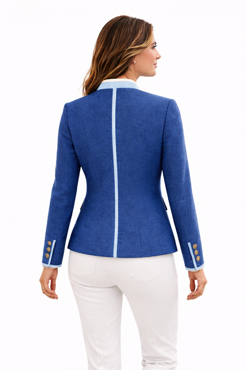 Marie hüftlange Jacke Jeansblau