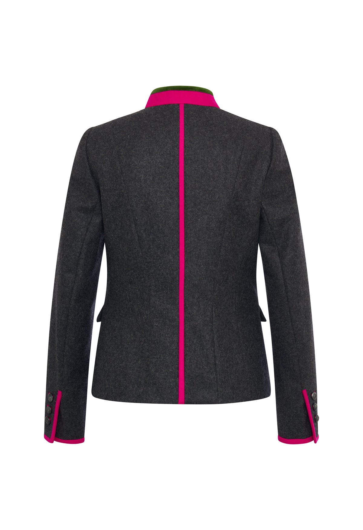 Marie hüftlange Jacke Anthrazit  Loden