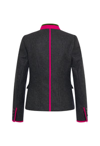 Marie hüftlange Jacke Anthrazit  Loden