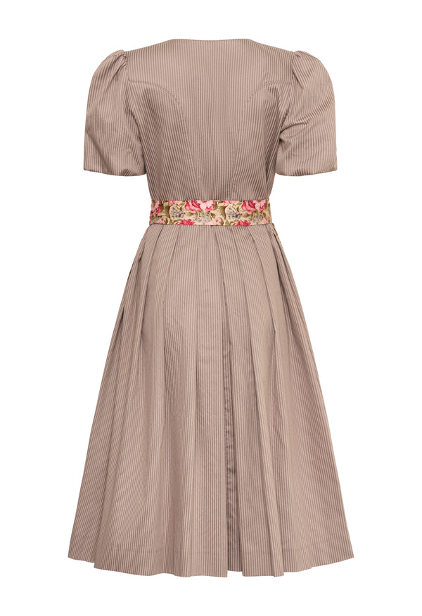 Influencer Dirndl Nougat Streifen/ Sunatuerlich