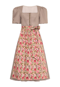 Influencer Dirndl Nougat Streifen/ Sunatuerlich
