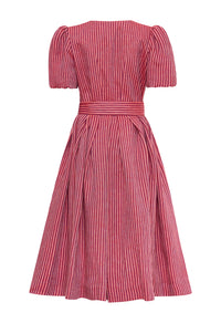 Influencer Dirndl mit Streifen Rot/ Sunatuerlich