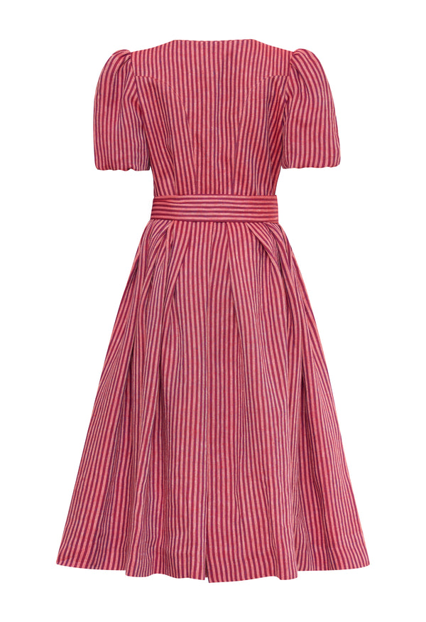 Influencer Dirndl mit Streifen Rot/ Sunatuerlich