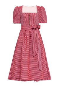 Influencer Dirndl mit Streifen Rot/ Sunatuerlich