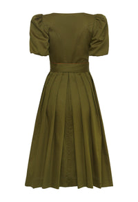 Dirndl Becky Grün gemustert mit Wendeschürze