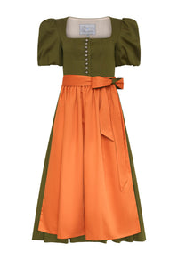 Dirndl Becky Grün gemustert mit Wendeschürze