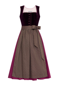 Dirndl Fanny aus Samt in der Farbe Bordaux Samt