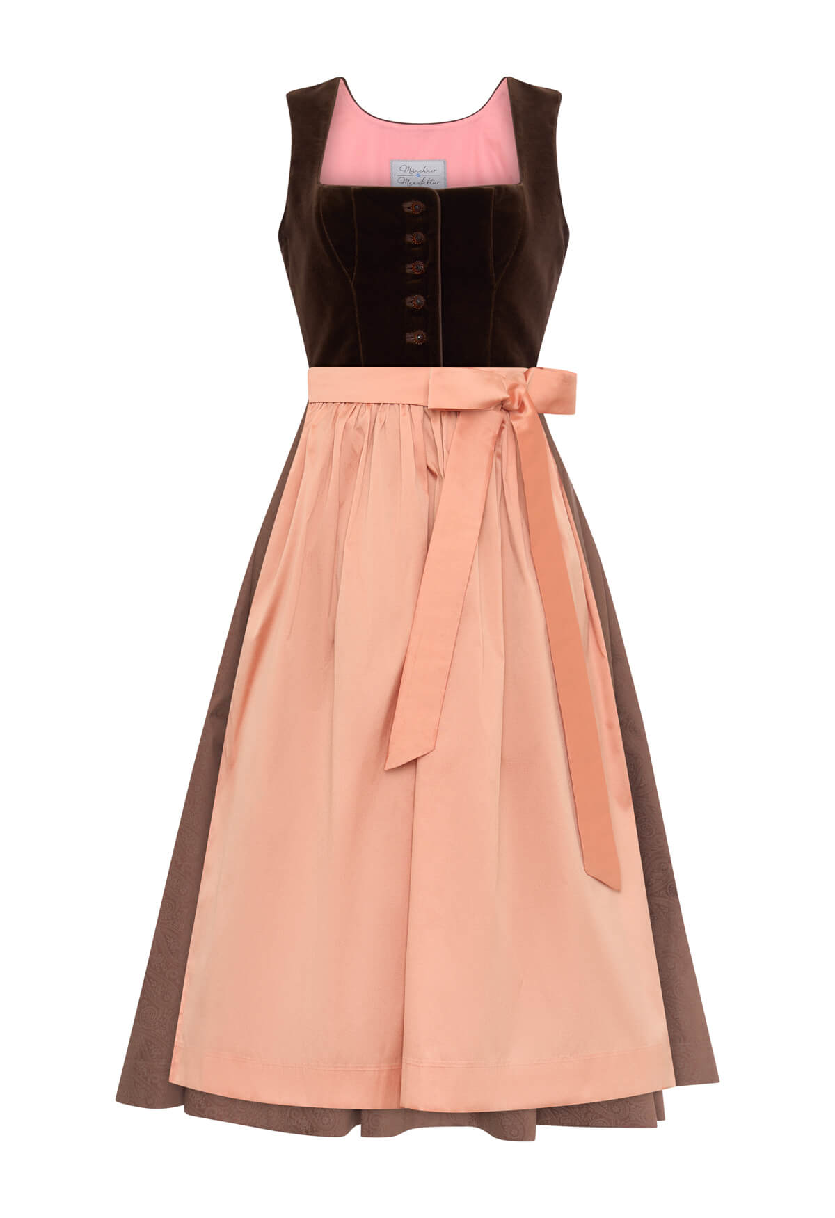 Fanny, Samtdirndl in der Farbe Dunkelbraun