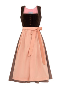 Fanny, Samtdirndl in der Farbe Dunkelbraun