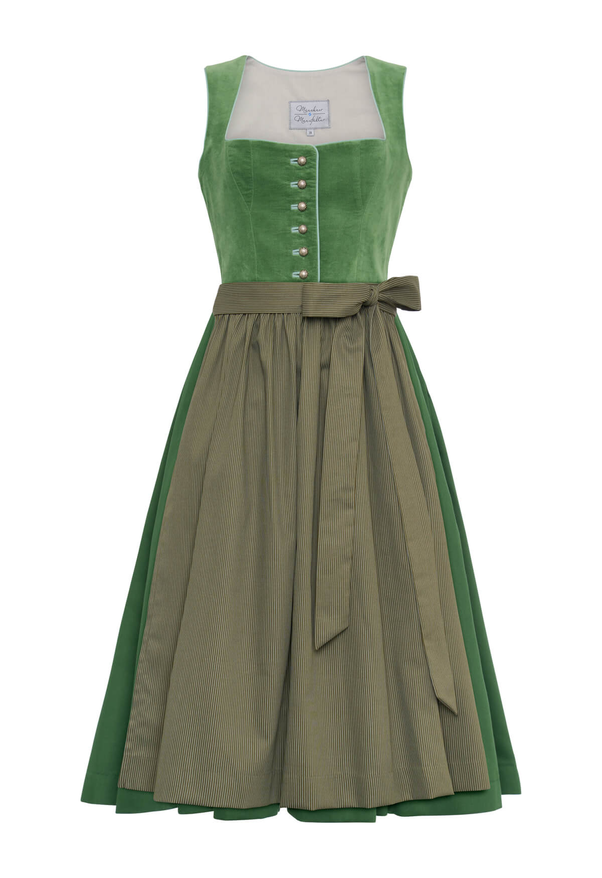 Dirndl Fanny, exvlusives Samtdirndl in der Farbe Salbei Grün