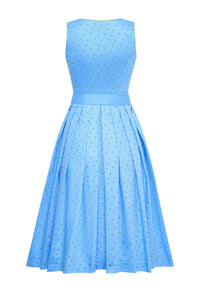 Dirndl Fanny aus Baumwolle Hellblau/ Grün