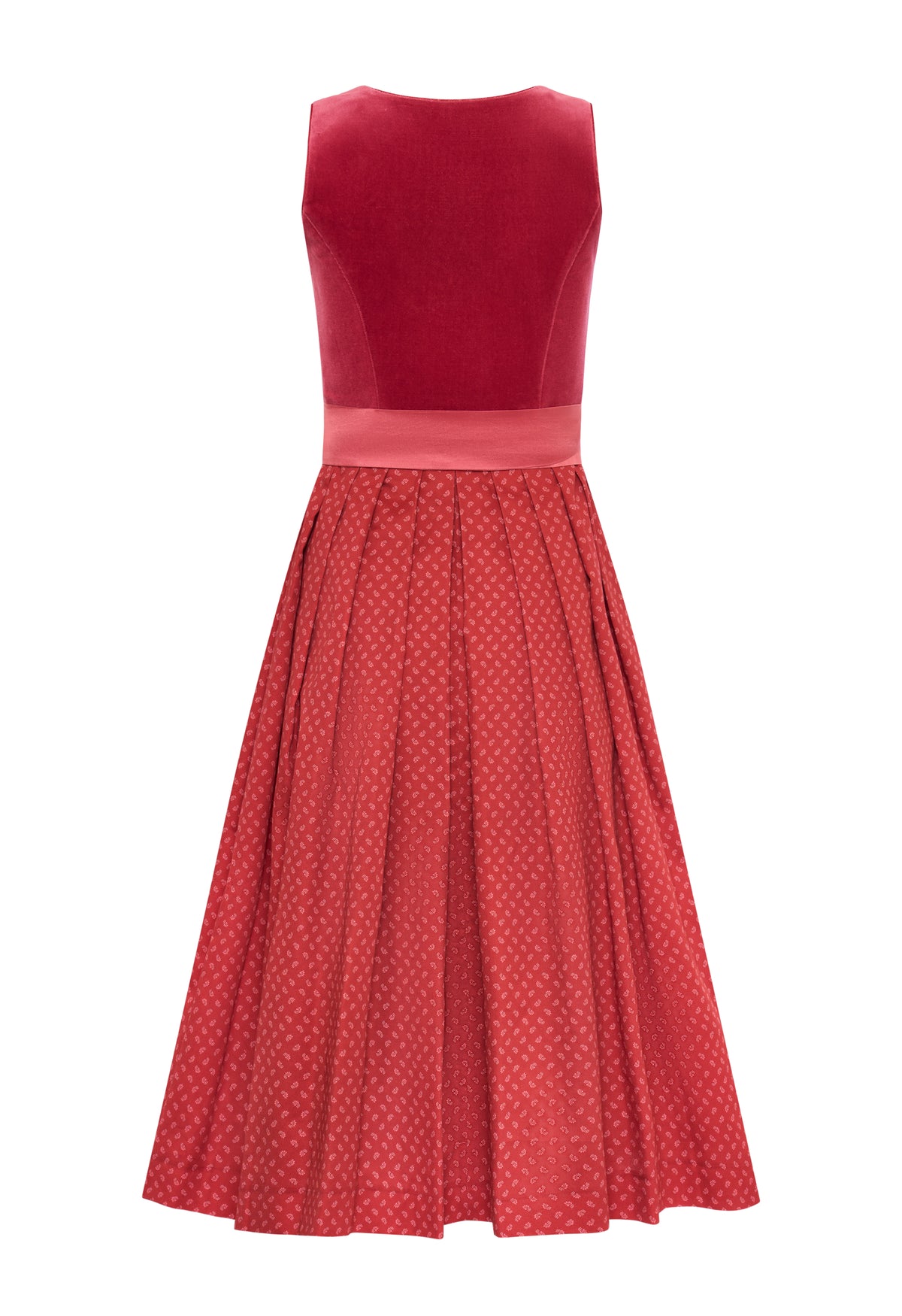 Dirndl Fanny, aus Samt in der Farbe Himbeerrot