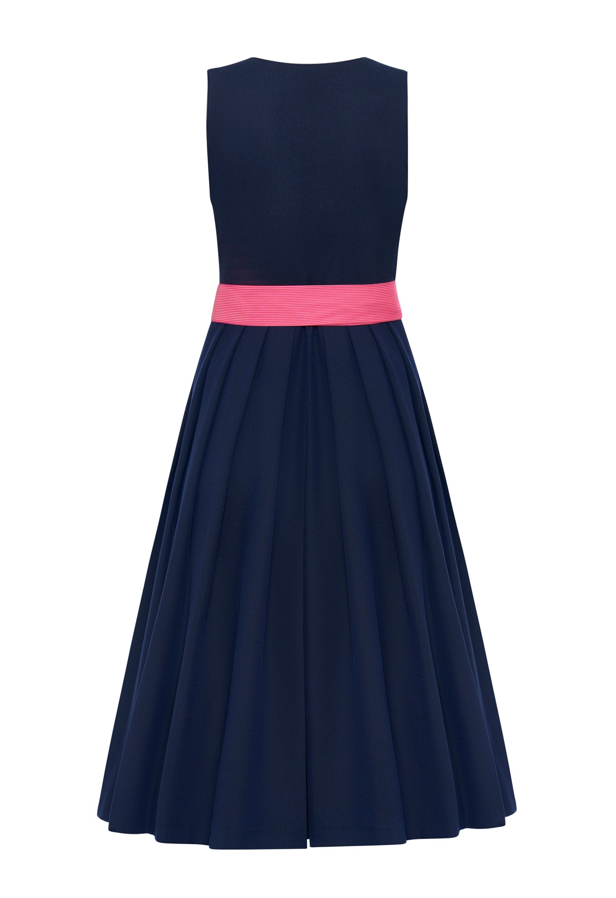 Dirndl Fanny Dunkelblau mit pinker Schürze