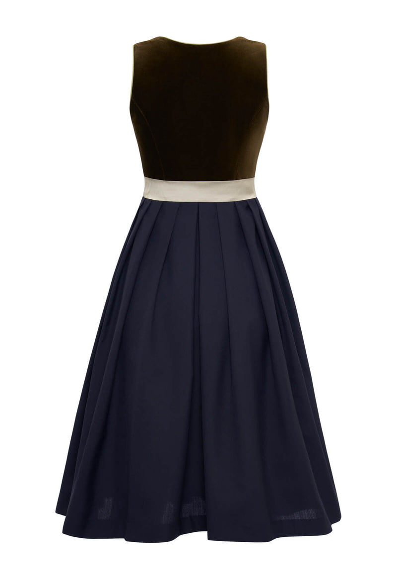 Dirndl Fanny  in Oliv und Blau