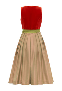 Dirndl Fanny, exklusives Samt Dirndl in der Farbe Orange