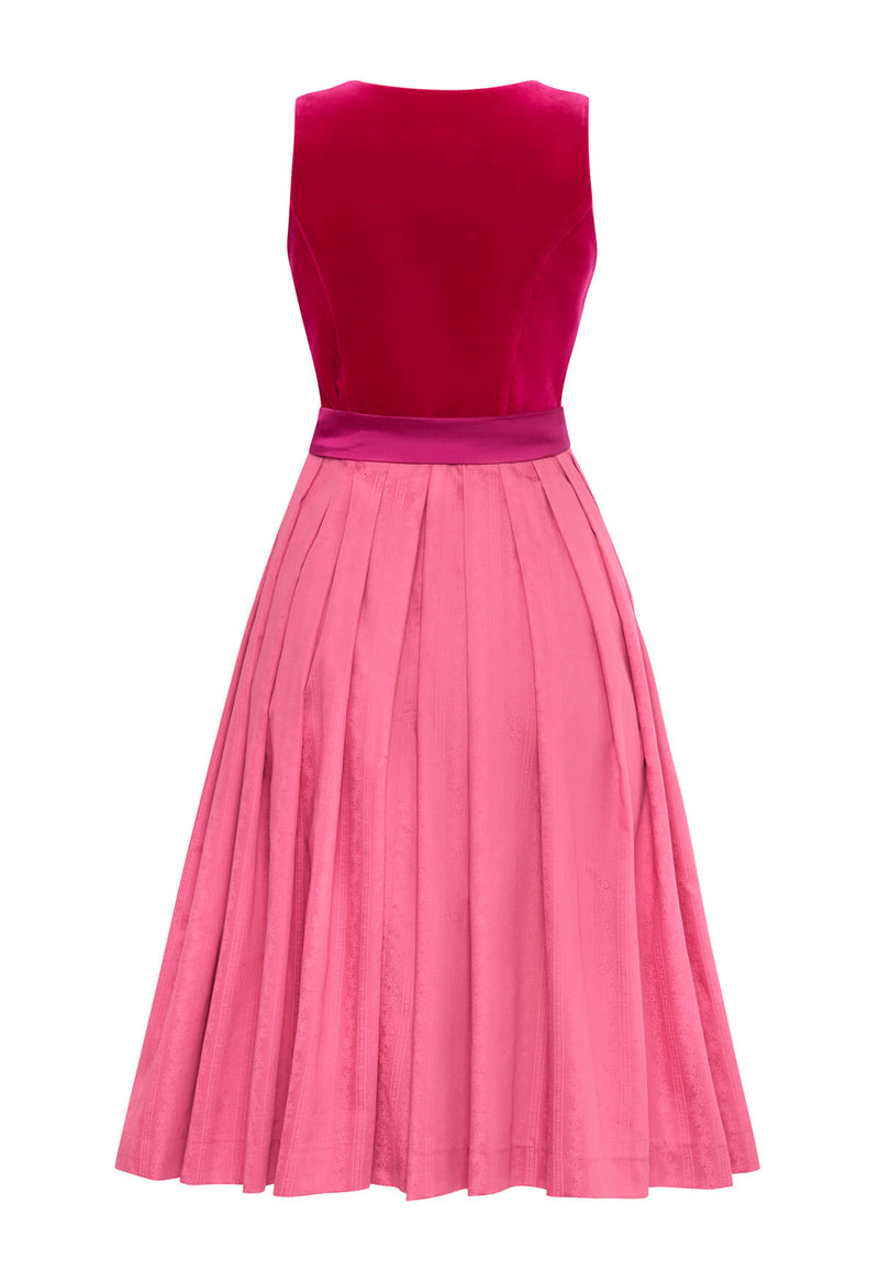 Dirndl Fanny, aus Samt in der Farbe Pink