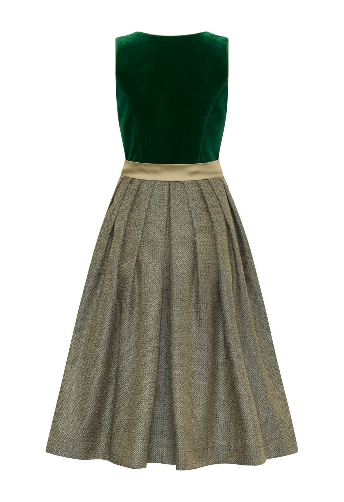 Dirndl Fanny, Samtdirndl in der Farbe Smaragdgrün