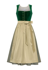 Dirndl Fanny, Samtdirndl in der Farbe Smaragdgrün