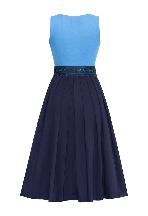 Dirndl Johanna aus Leinen Hellblau & Dunkelblau
