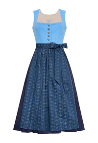 Dirndl Johanna aus Leinen Hellblau & Dunkelblau