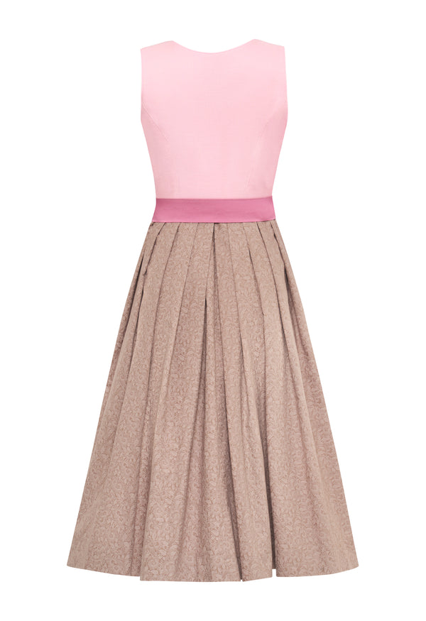 Dirndl Johanna aus Leinen Rose & Beige