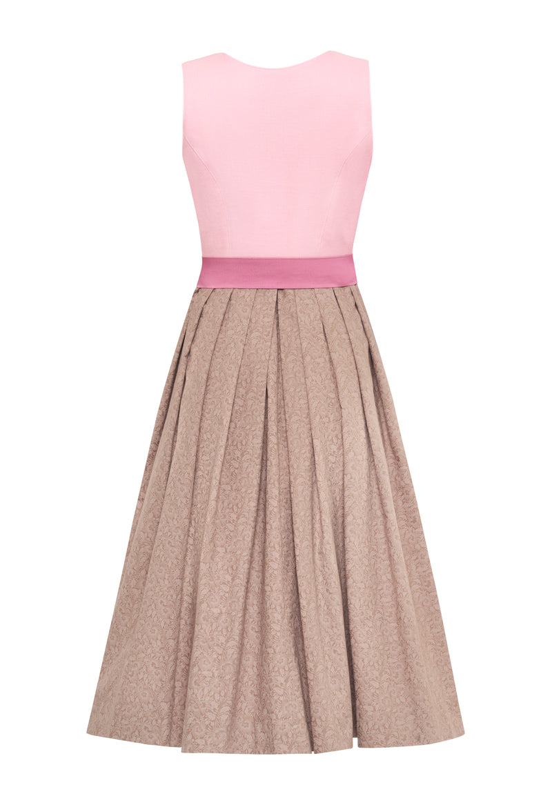 Dirndl Johanna aus Leinen Rose & Beige