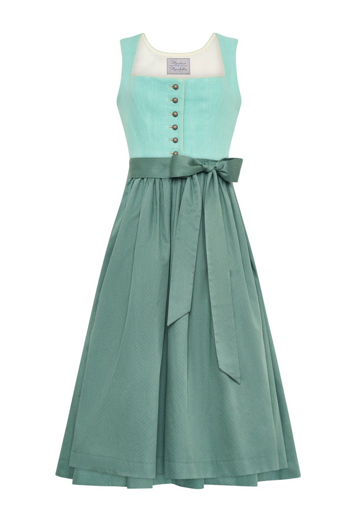 Dirndl Johanna aus  Leinen in zartem Türkis