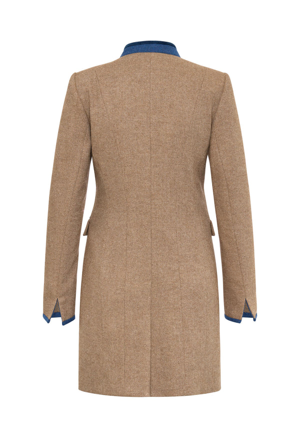 Franzi Gehrock aus Fischgrat  in der Farbe Beige und Blau