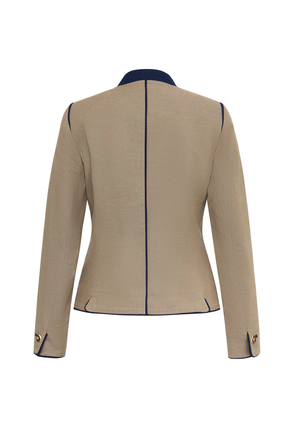 Josefa Leinenjacke Details Dunkelblau