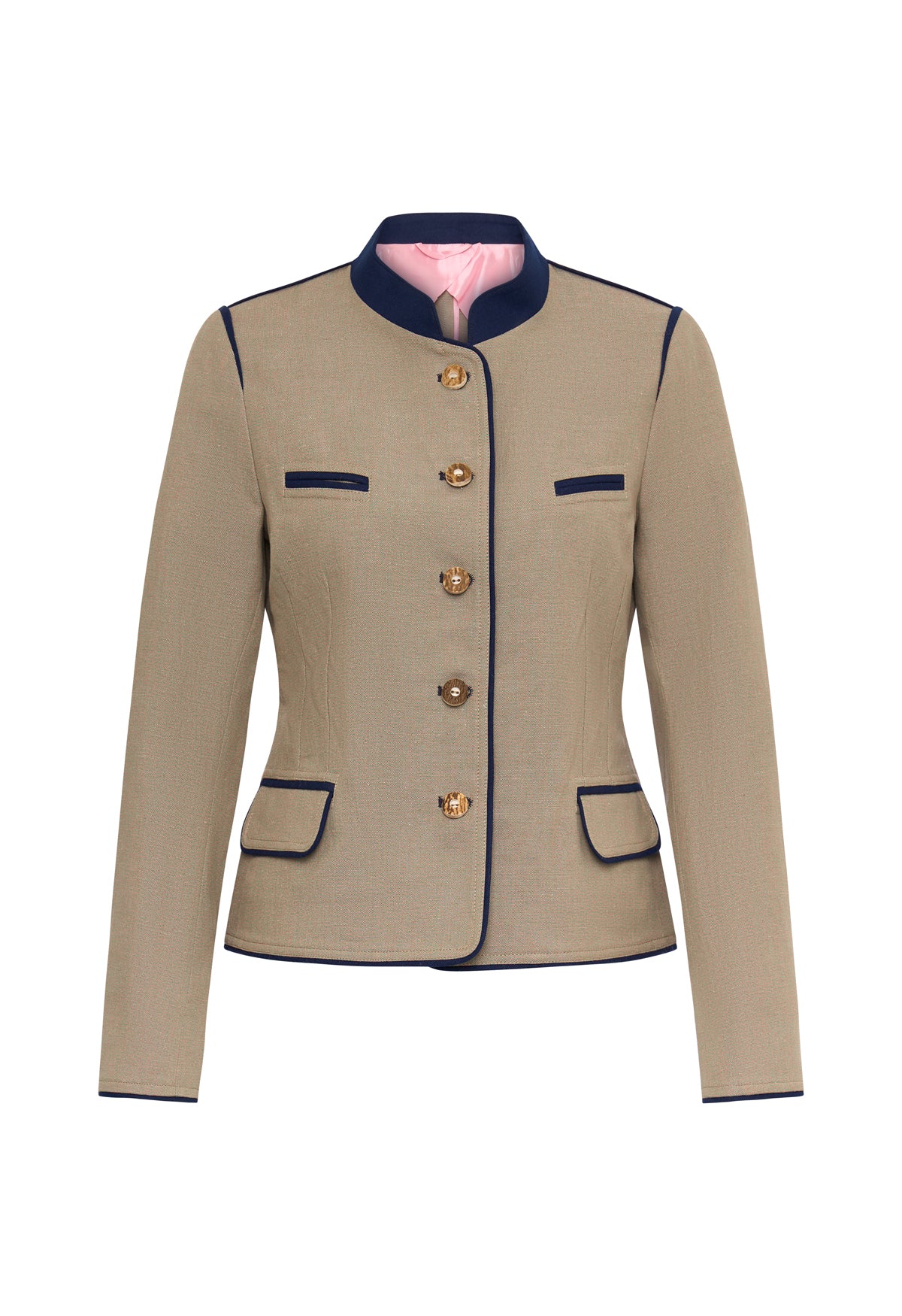 Josefa Leinenjacke Details Dunkelblau