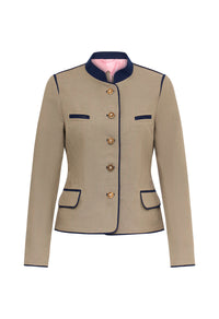 Josefa Leinenjacke Details Dunkelblau