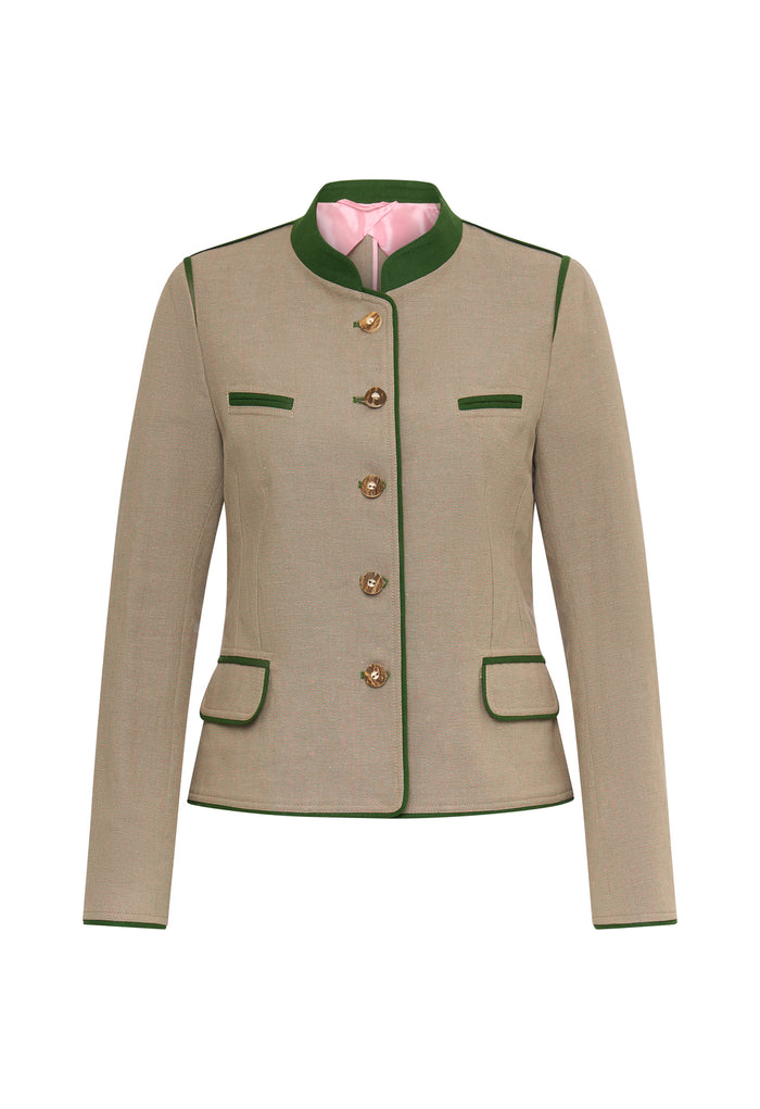 Josefa Leinenjacke Details Grün