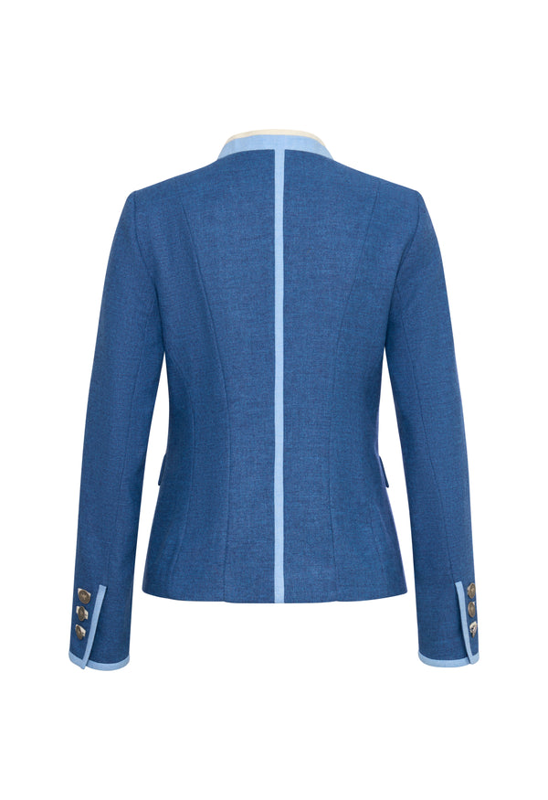 Marie hüftlange Jacke blauer Loden