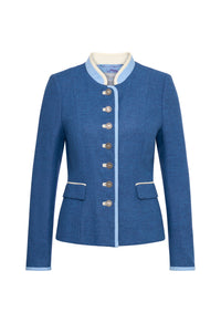 Marie hüftlange Jacke blauer Loden