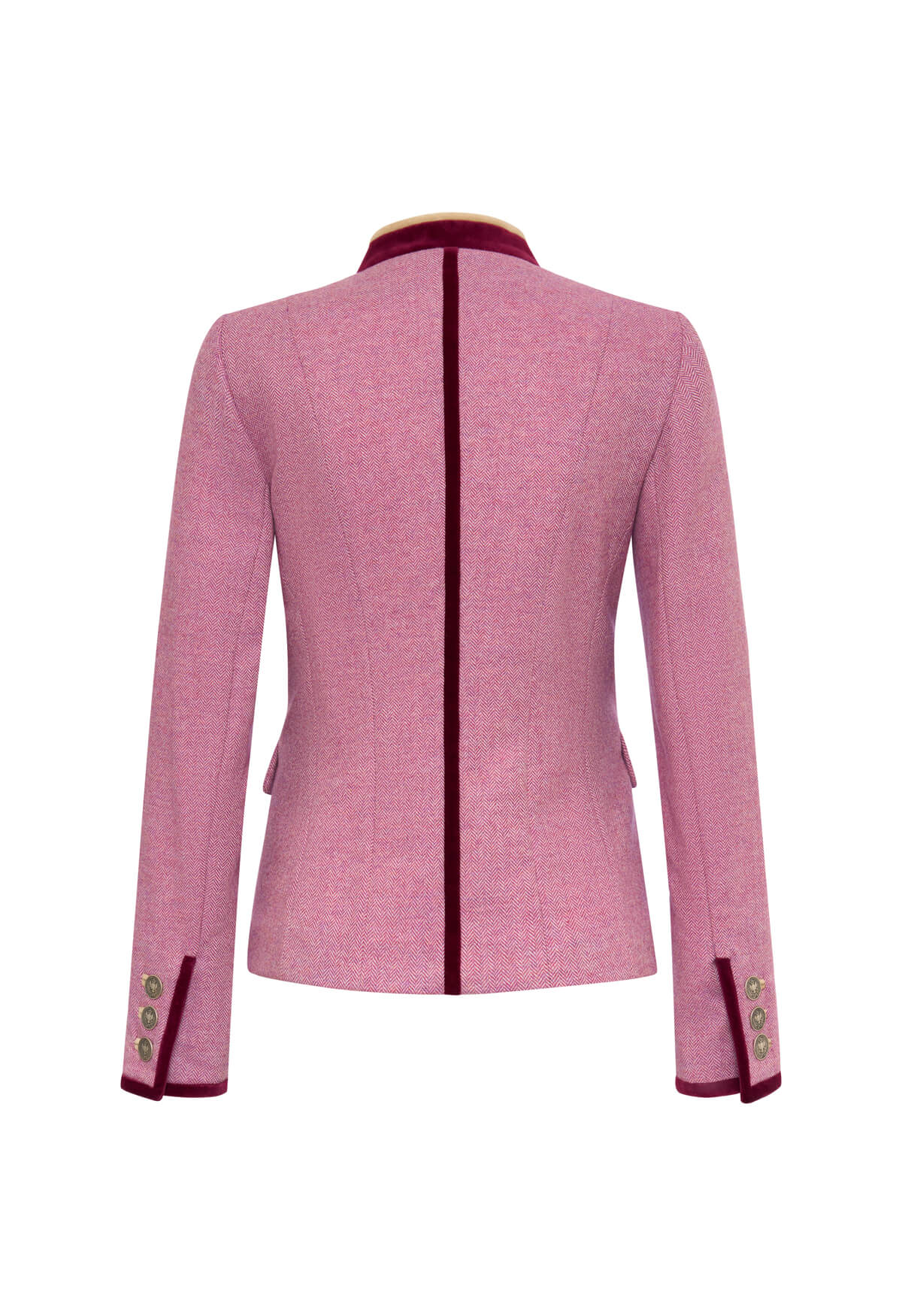 Marie hüftlange Jacke Fischgrat  Rose mit  Beere
