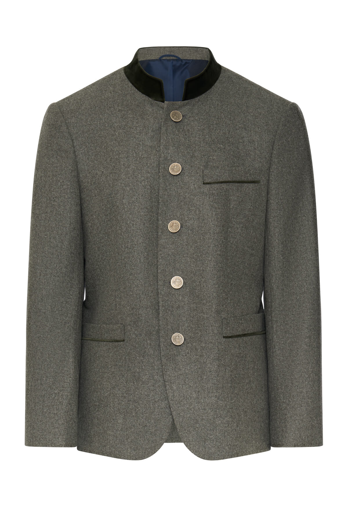 Herren Janker in  Grau mit Stehkragen