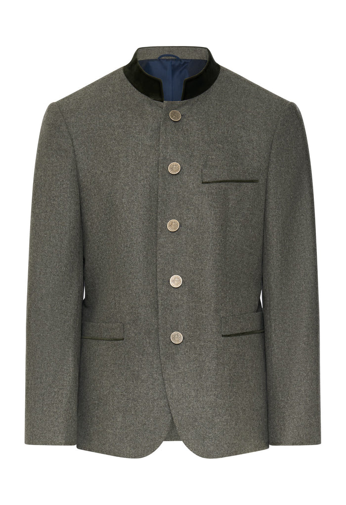 Herren Janker in  Grau mit Stehkragen