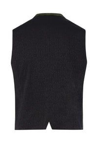 Lodenweste in Dunkelgrün mit Stehkragen