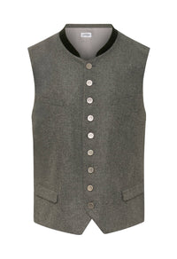 Lodenweste in Grau mit Stehkragen