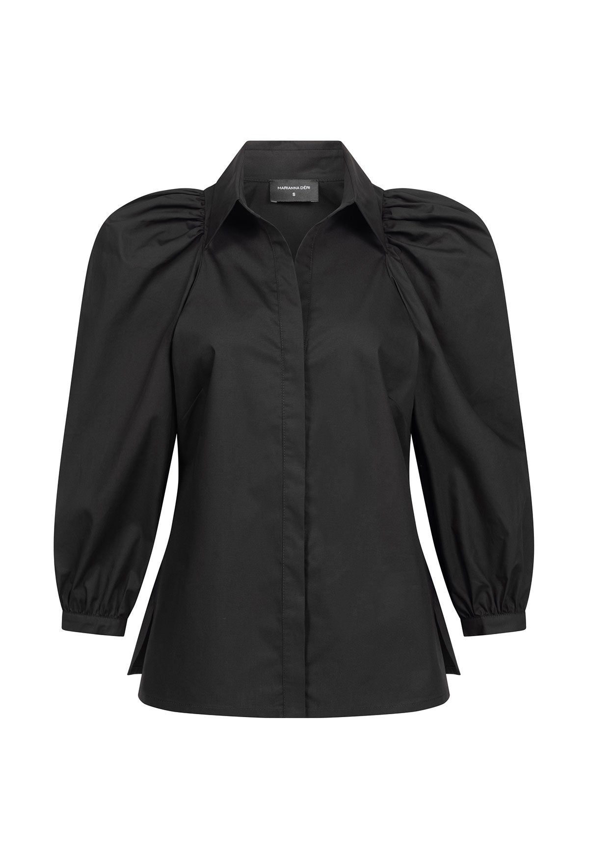 Bluse mit Ballonärmeln Schwarz