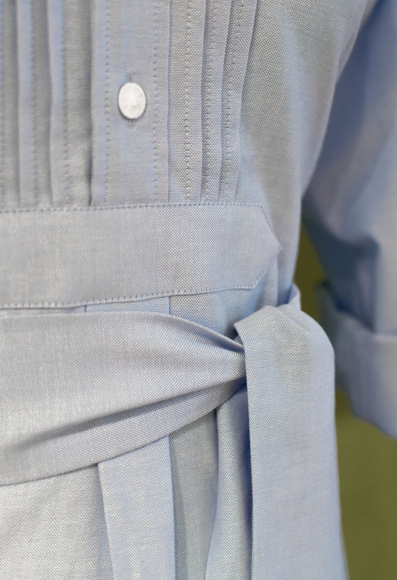 Blusenkleid Baumwolle Hellblau
